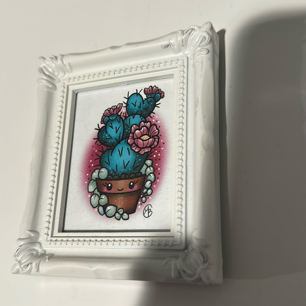Cute framed cactus print